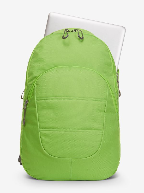 Zaino porta pc 15'' , schienale imbottito e traspirante colore nero e verde brillante